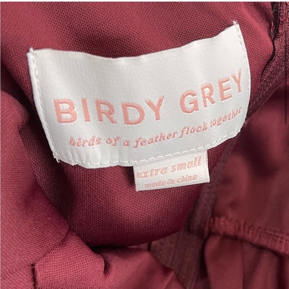 NWT Birdy Grey Dress Devin Convertable Dress Chiffon Cabernet XS Formal - Picture 4 of 5
